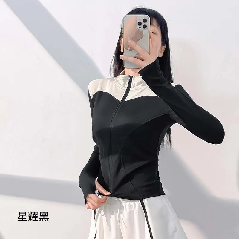 Running Coat Long Sleeved Tight Yoga Clothes Outside Sports Coat Slimming And Slimming Fitness Running Yoga Sports Jacket