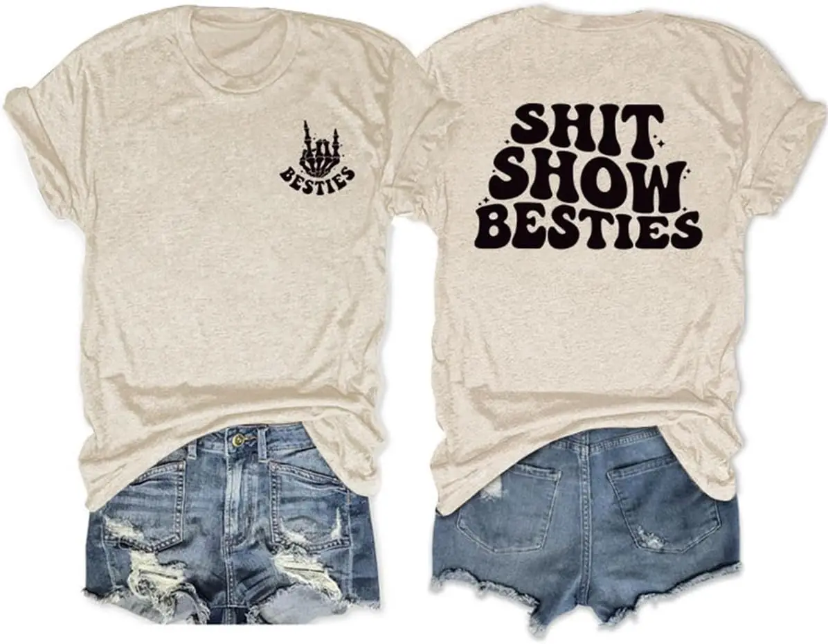 Shirts Voor Vrouwen Grappige Grafische Beste Vrienden Sweatshirt Meisjes Cadeau Shirt Voor Vriend Ronde Hals Casual Tops