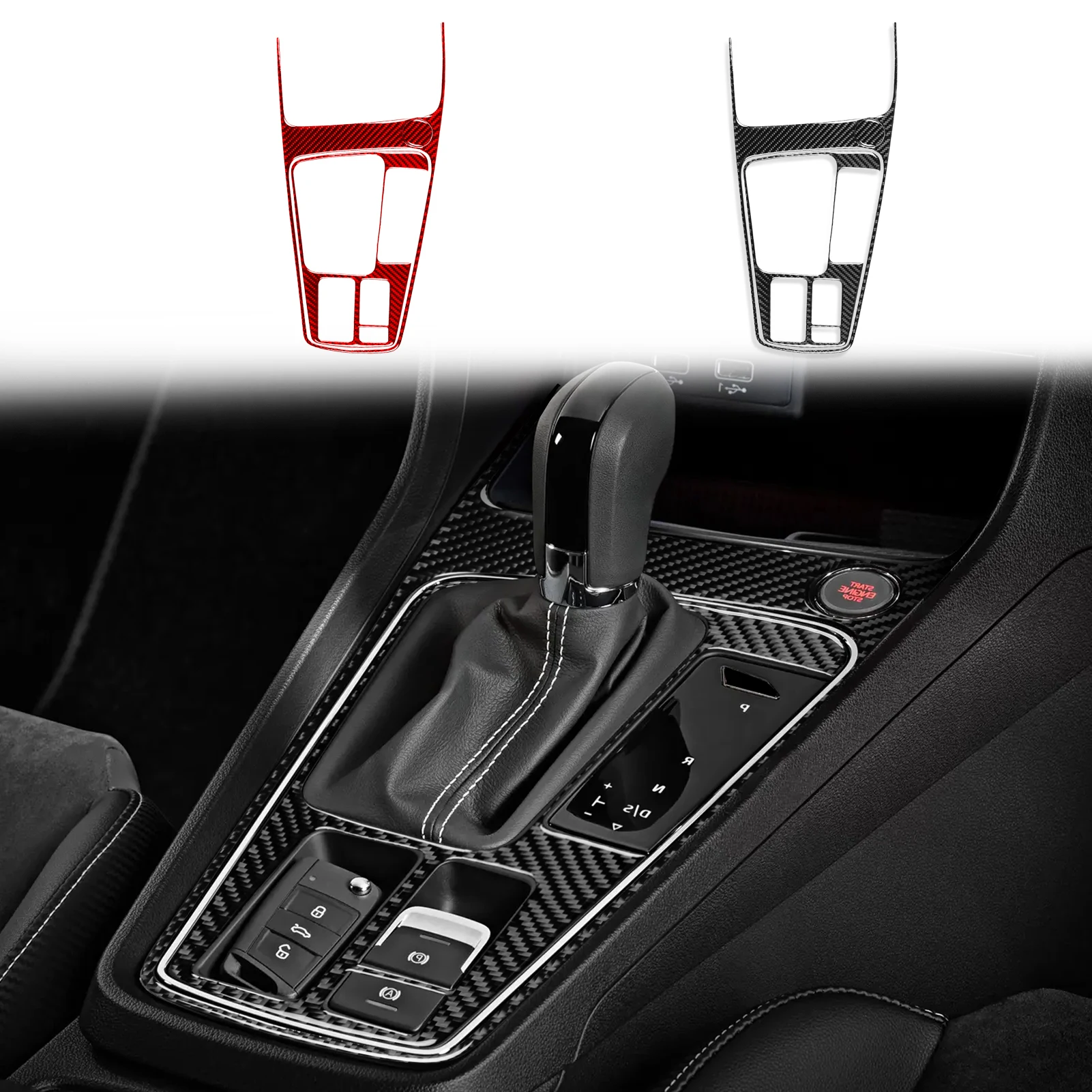 For Seat Leon 2017 2018 2019 Real Soft Carbon Fiber Sticker LHD RHD Car Gear Shift Outer Frame Panel Trim Interior Accessories
