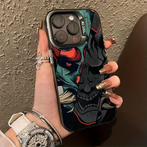Чехол для телефона Japan Ghost Face Samurai для iPhone 16 Pro Max 15 14 13 12 11 Pro MAX с матовой задней крышкой с защитой от падения