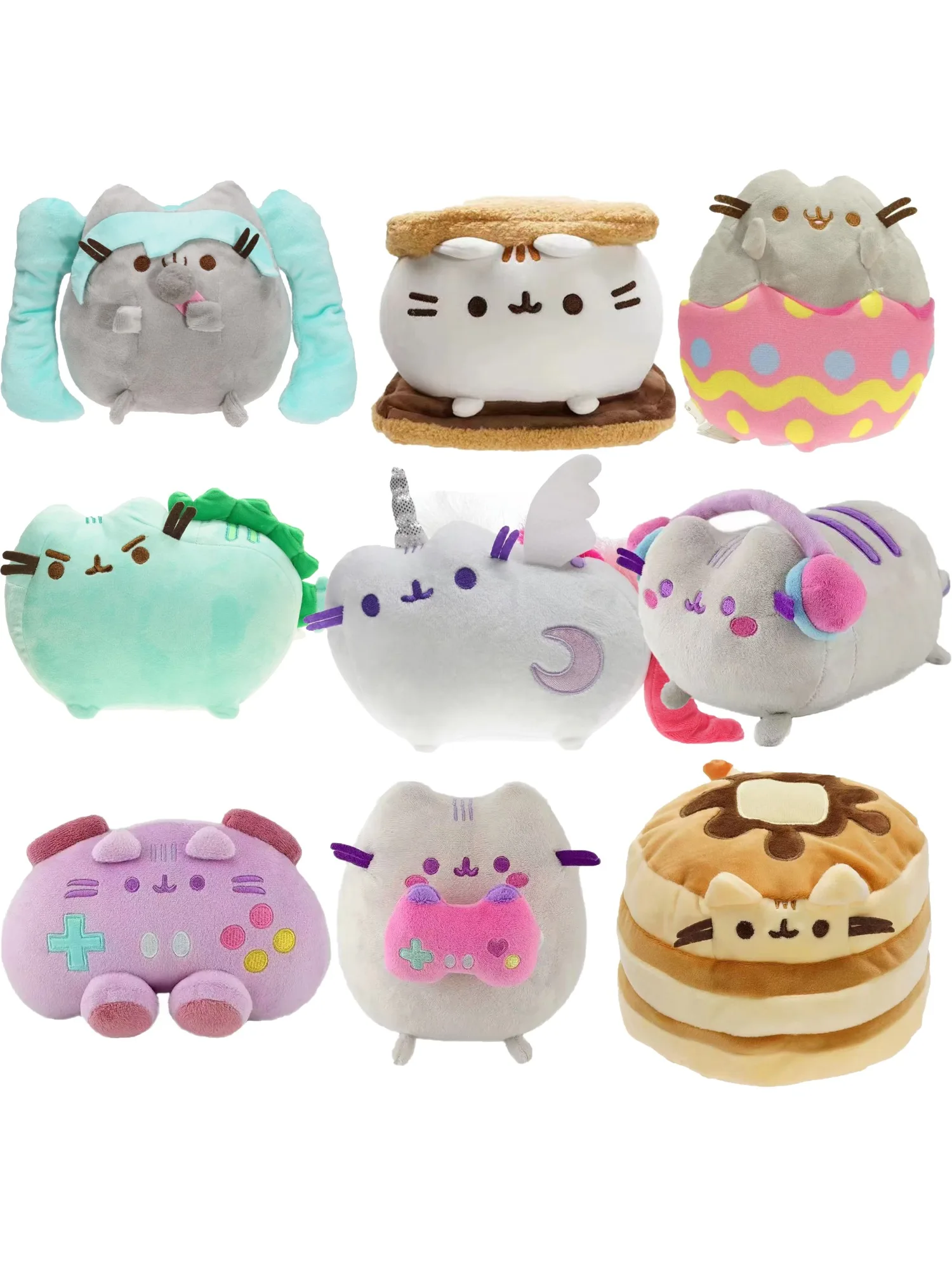 Urocza pluszowa zabawka Pusheen Kawaii, pączek, jednorożec, dekoracja pokoju, anime, chipsy ziemniaczane, lody, pizza, ciasto, kot, pluszowe zwierzątko, prezent. — 2