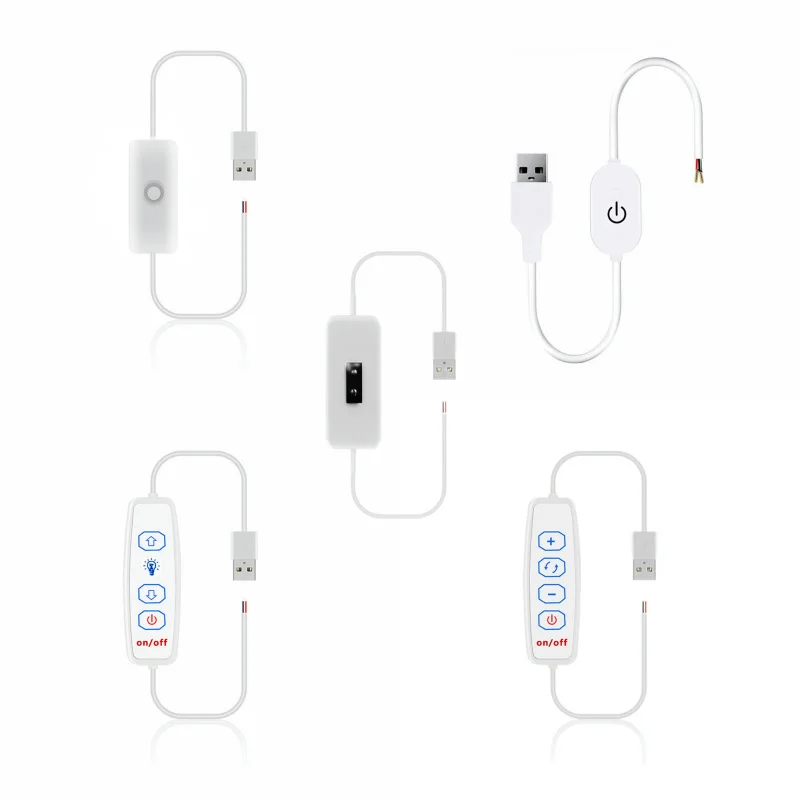 

5V USB Touch Human Sensor Switch Dimming Power Supply Connection Cable For LED Strip Lamp Bulb Light DIY