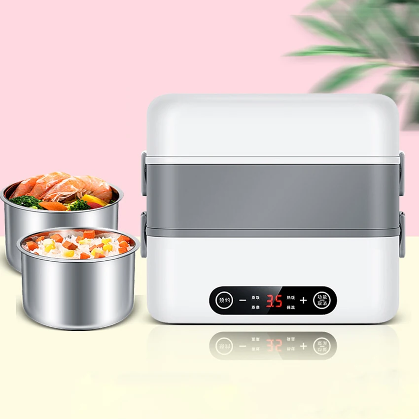 Electric Lunch Box with 2/4 Inner Pot 24H Smart Appointment Portable Multicooker Hot Pot Heating Lunch Box Food Warmer Container