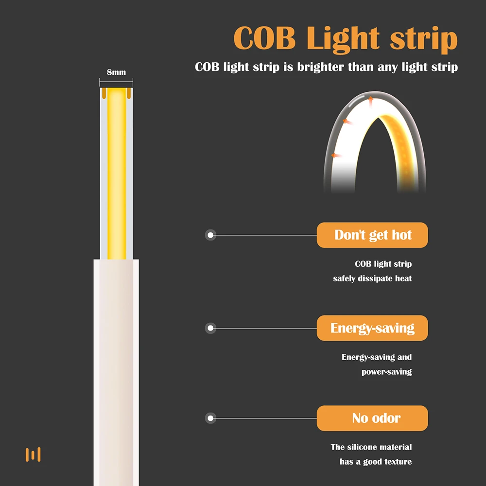 288LEDs/m COB LED Neon Light 220V Dimmable 10 Colors High CRI RA90 Flexible Strip with Power for Custom Sign Wall Decoration