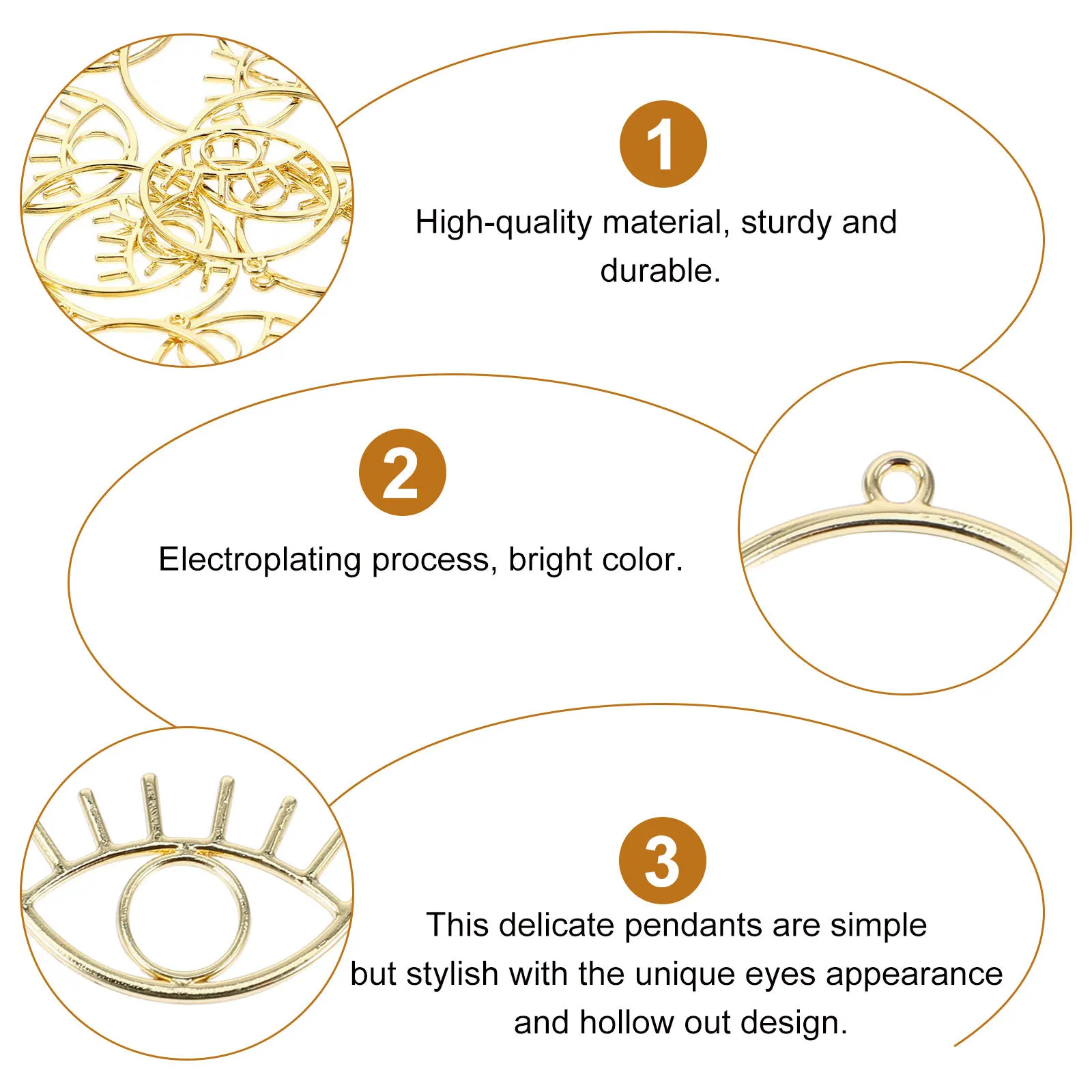 

20Pcs Delicate Eyes Shape Hollow Pendant DIY Jewelry Supplies Necklace Bracelet Pendant Accessories Delicate Decors