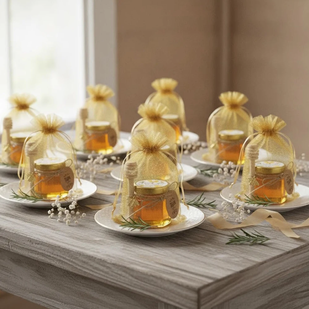 小さなハニージャー、ミニハニージャー（スプーン付き）、六角形 - Baby Food Glass Jar のレビューと価格