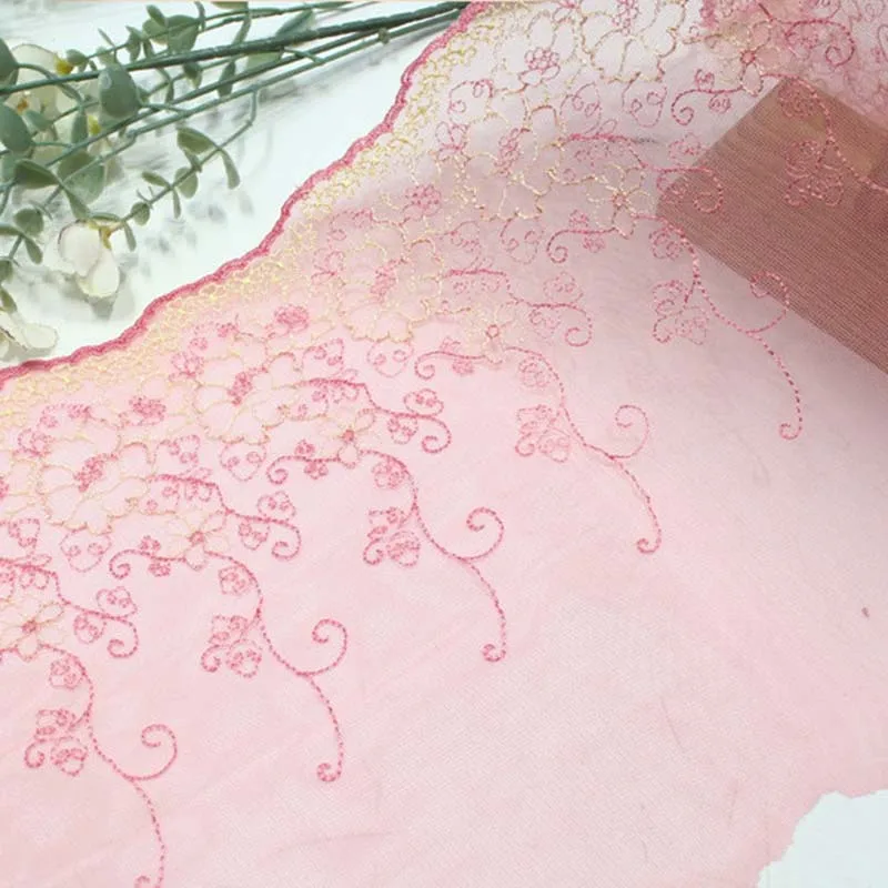 

56 ярдов светло-розового кружева с цветочной вышивкой для девочек, для бюстгальтеров, рукоделия, шитья, отделки юбок, аксессуары для декора