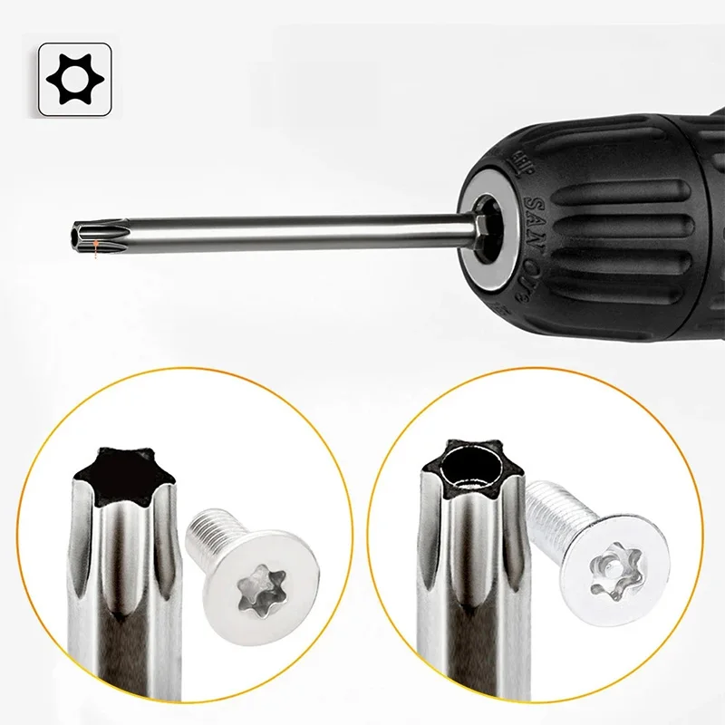 8Pcs/Set Torx Screwdriver Bit 1/4'' Shank Hex Wind Drill Head Screw Wrench Magnetic Star T8 T10 T15 T20 T25 T27 T30 T40