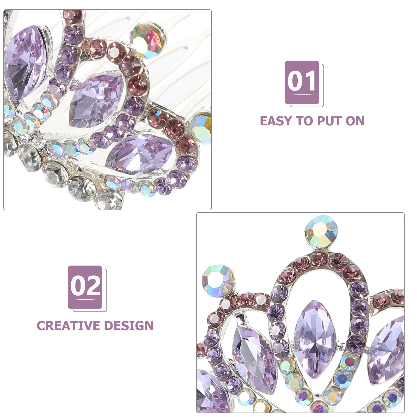 

4 шт., расческа с короной, мини-тиара, заколки для волос со стразами, свадебные аксессуары для волос невесты, элегантный головной убор, тиара, расческа, головной убор с короной