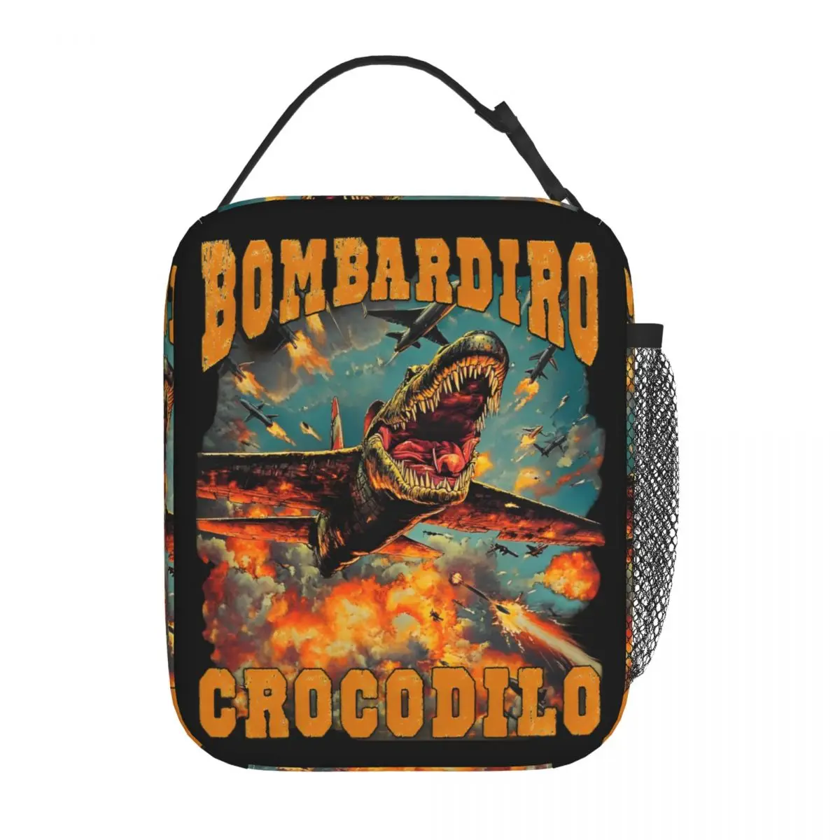 

Bombardiro Crocodilo Plane Изолированные сумки для обеда Сумка-холодильник Контейнер для обеда, итальянский мозговый герметичный ланч-бокс, сумка для еды