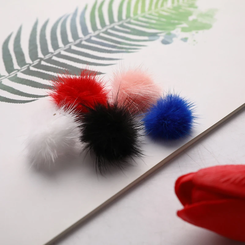 10PCS Nails Art 3D Decorations Mini Pom Poms Mink Fur Ball DIY Pompones Accessorie For Ring Keychain Shoes Hats Sewing Supplies