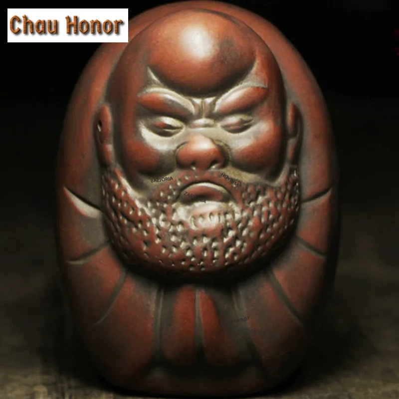 Handmade Qinzhou Nixing Pottery Bodhidharma Tea Pet Boutique Flowerpot Landscaping Tea Figurine Play Toys Tea Statue Ornaments