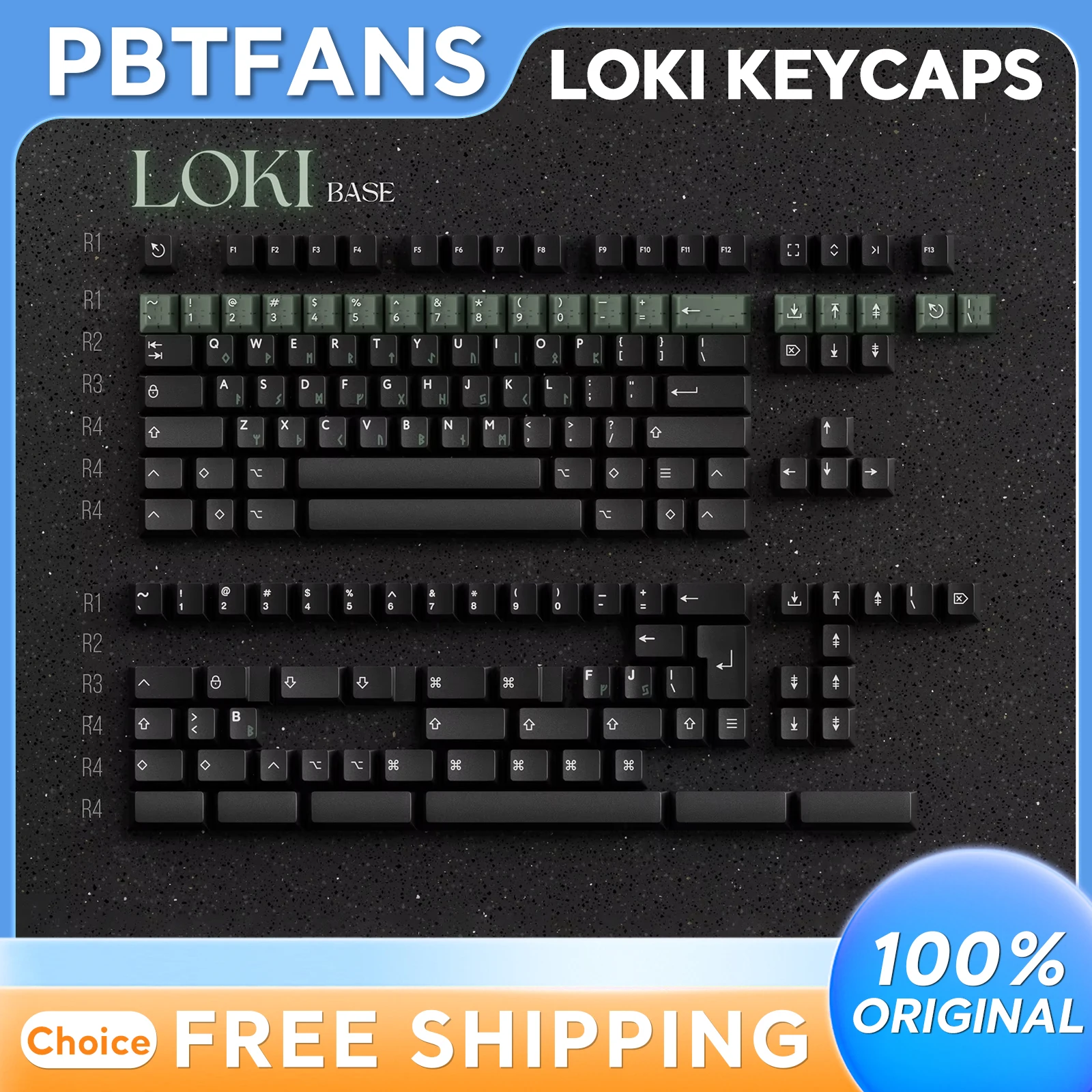 

PBTfans Loki Cherry Profile Switches Колпачки для клавиш Материал PBT для клонов MX и MX, совместимые с полупрозрачным ABS