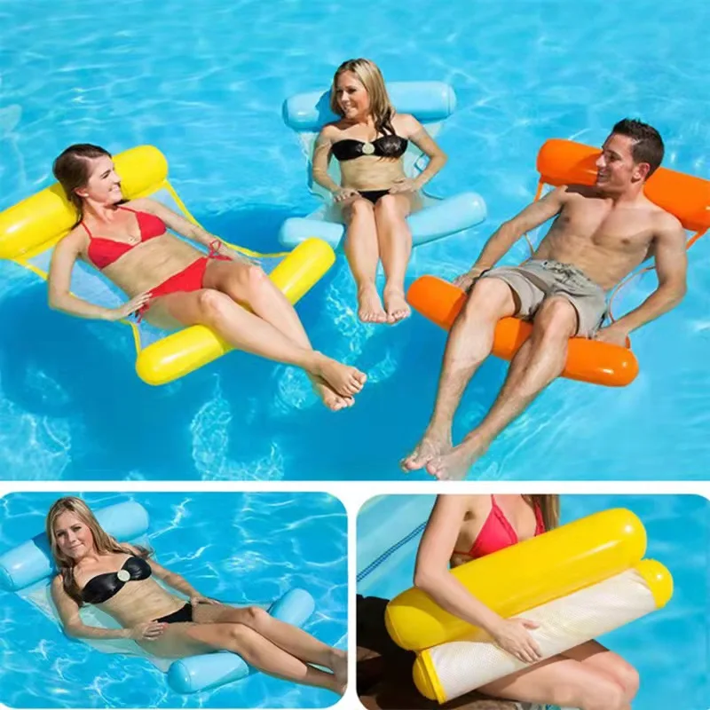 Pool Rafts Inflatable Ride-ons Play Water Fun Fold PVC Inflate Board Games Floating Summer Swimming Seaside Beach 128cm
