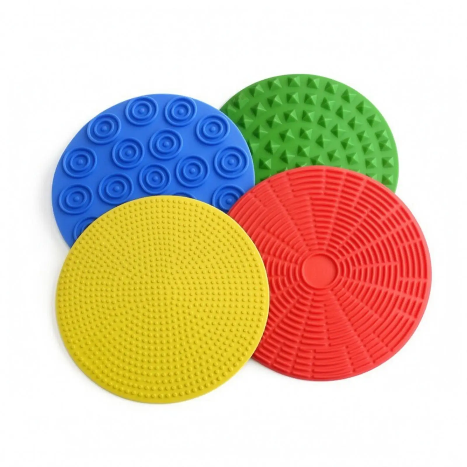 4 Pieces Sensory Texture Mats with Suction Cups Soft for Playrooms