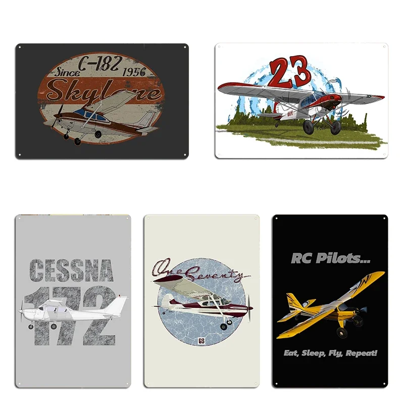 Cessna 172 Skyhawk Cirrus SR22 Cessna 182 Skylane - Placas Metálicas Vintage con Diseño Retro de la Leyenda "Desde 1956" - Letreros de Metal Decorativos