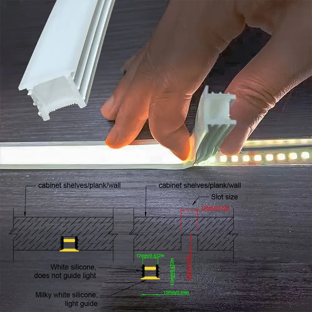 12x12mm 1-5m oświetlenie wewnętrzne silikonowe ledowa pokrywa elastyczne silikonowe neon LED LED liniowe rura silikonowa w kształcie neonu