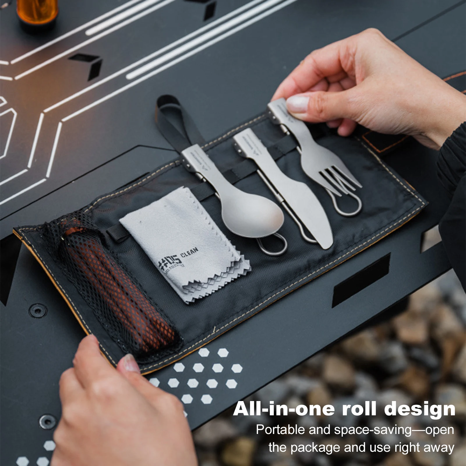 Titanium Camping Utensil Set C - Camping Cooking And Eating Set 评论和价格