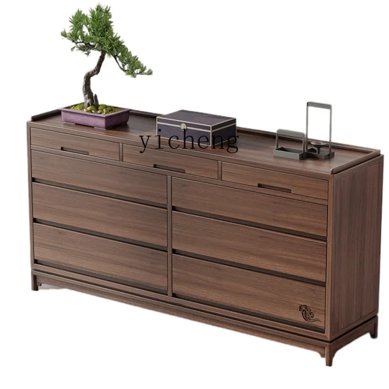 ZK Solid Wood Nine-Drawer Cabinet Bedroom Wall Storage Organizer Cabinet Bedroom Living Room Side Cabinet