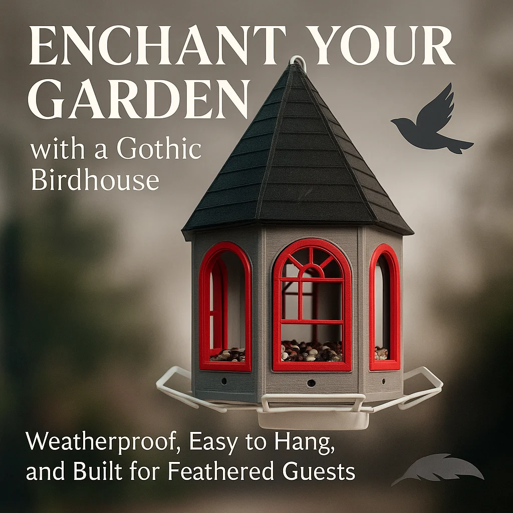 

Шестиугольная подвесная кормушка для птиц в стиле замка, открытый сад, птичий домик для семян, патио, украшение для балкона, прочный пластик