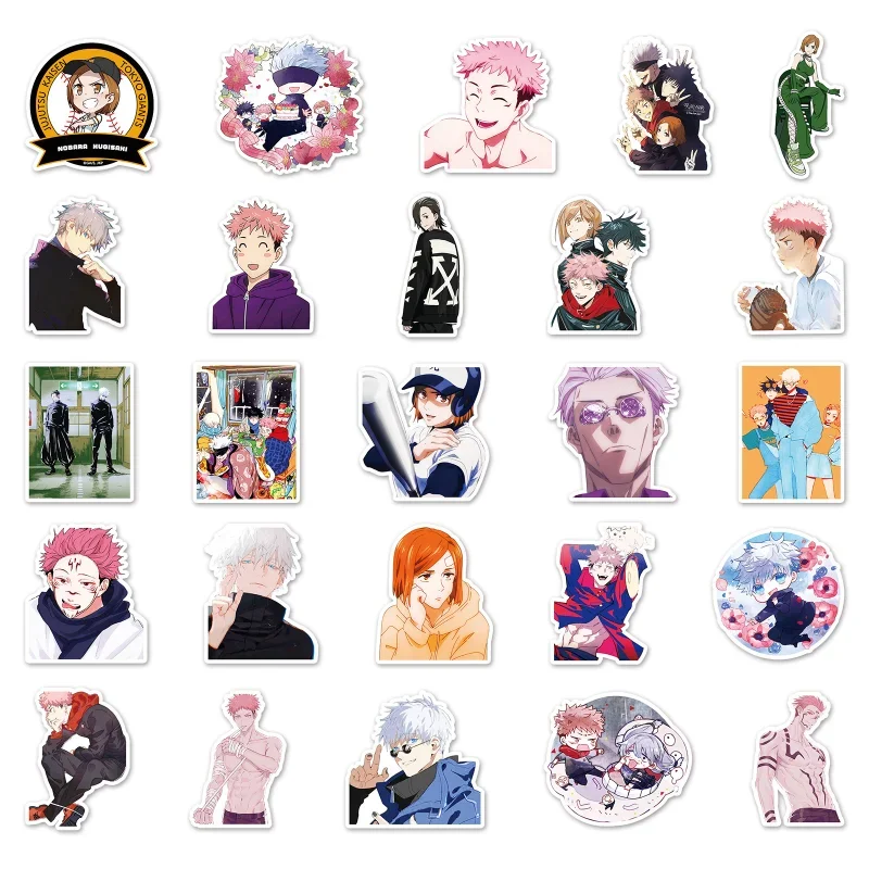 50/30/10PCS Itadori Yuji Gojo Satoru Fujikura Kei Popular Anime Notebooks Mobile Cup Skateboard Waterproof Decorative Stickers