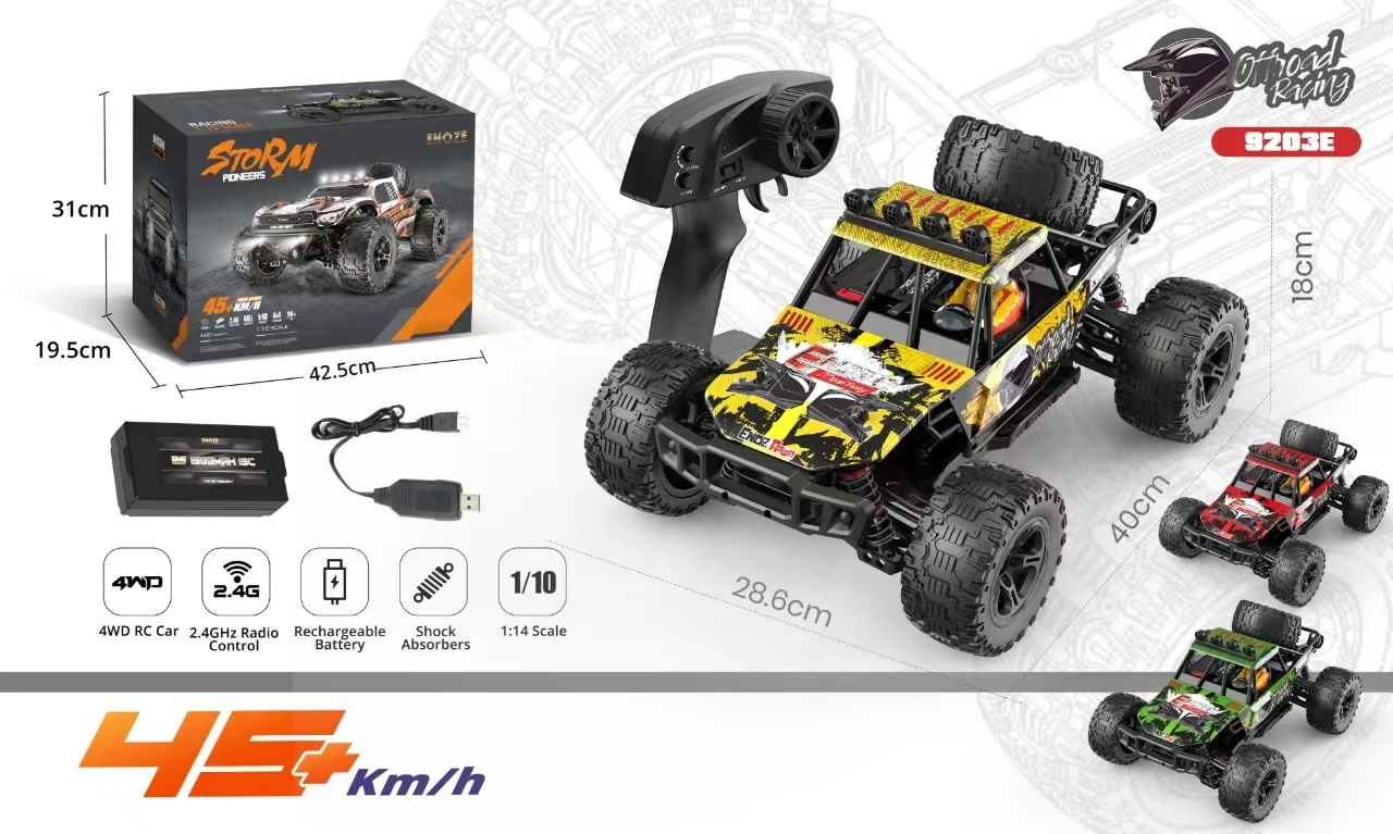 Nieuwe 1:10 full-scale 4WD RC auto - snelle off-road klimracewagen