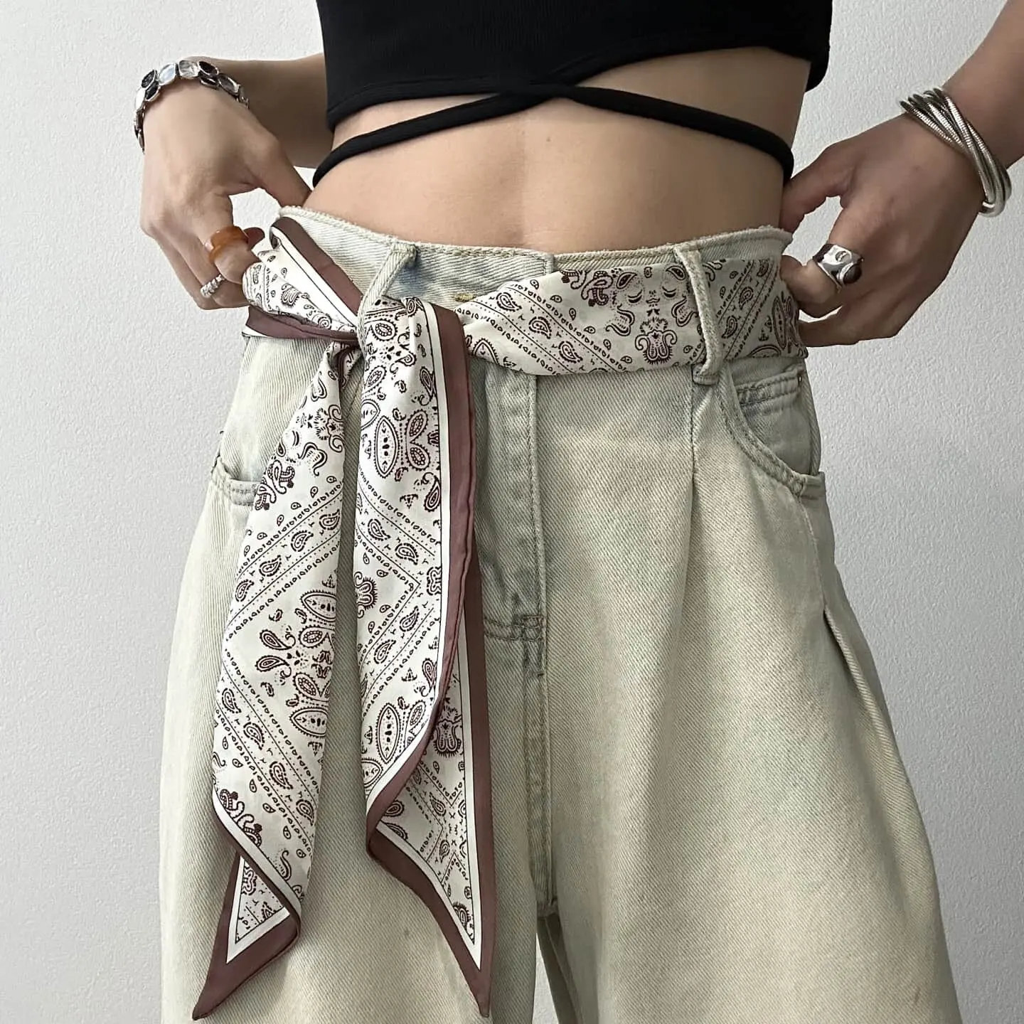 Vintage Long Scarf Waist Belt Unisex High-End Feelings Durable Leather Accessory for Jeans Men Women Trendy Fashion Item
