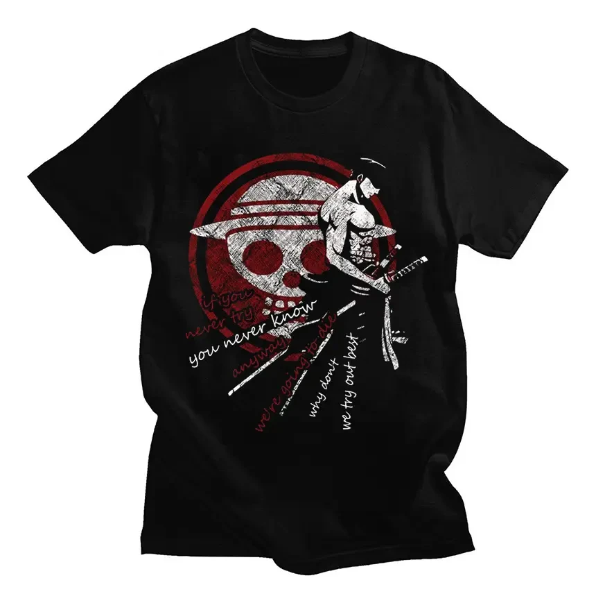 2026 Summer One Piece Retro Cosplay T-shirt Men's Oversize Casual Cotton Printed Short-sleeved Unisex Children's Sports Shirt
