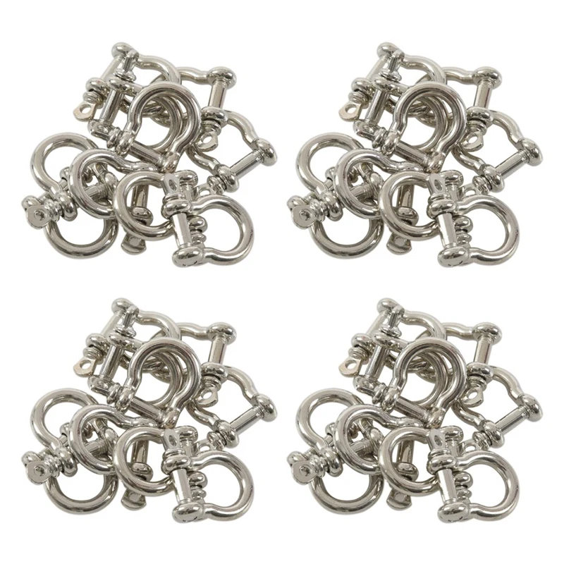 40 PCS O Shape Stainless Steel Anchor Shackle Outdoor Rope Paracord Bracelet Buckle