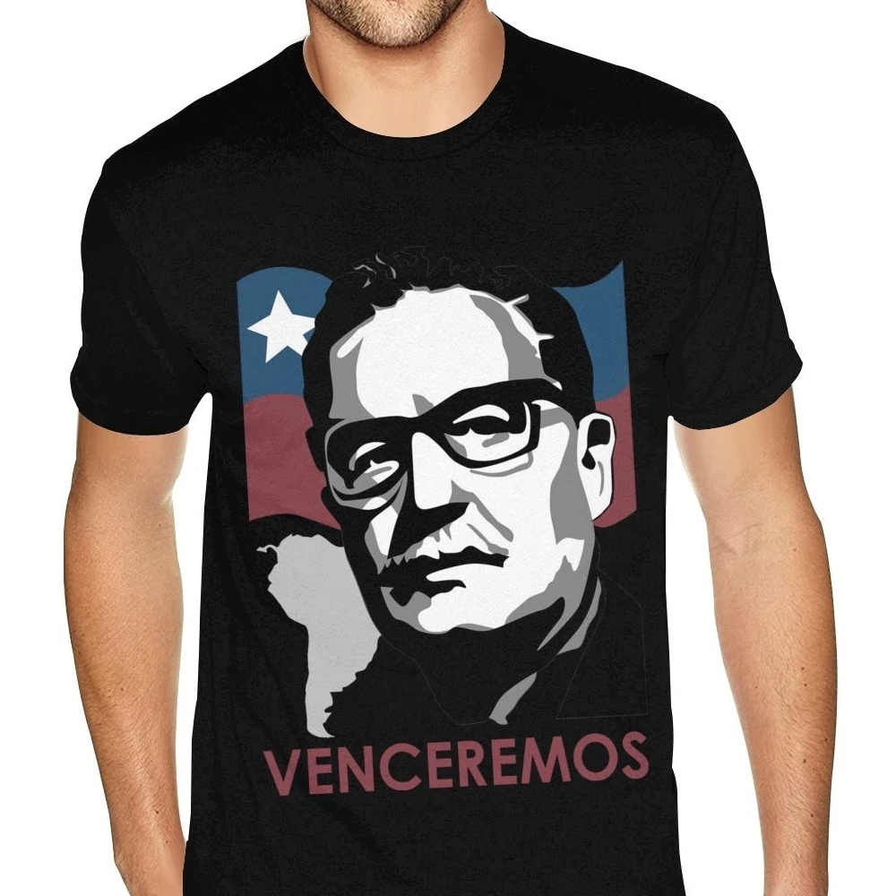 Oversized Men Tees Printed Tops T Shirt for Men Cotton T Shirts Unique Prevailing Salvador Allende Venceremos Cotton T-Shirt