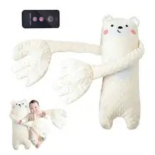 Controle remoto elétrico bebê sono brinquedo dos desenhos animados urso em forma de pelúcia calmante bonecas dos desenhos animados bebê sono ajuda conforto chupeta travesseiro