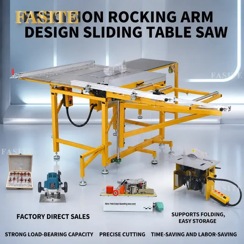 For Beichen Rocker Arm Push Table Saw Dust Free Child and Mother Saw Special Workbench Woodworking Folding Multi Functional