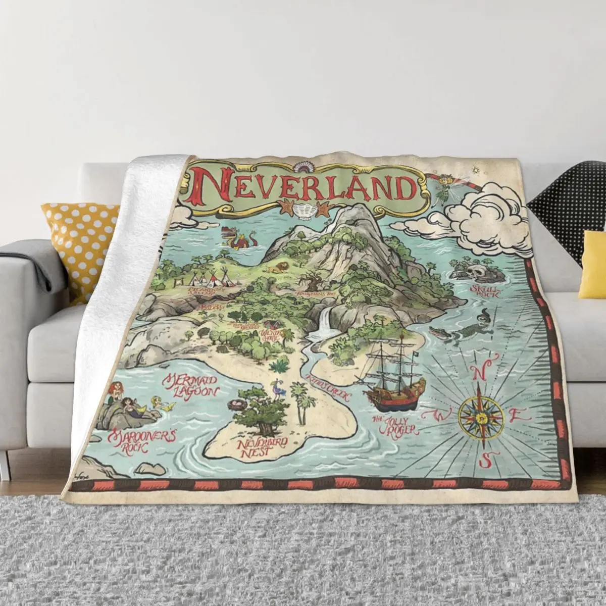 

Neverland Map Plush Blanket Throw Blanket Winter Warm Blanket Throw Blanket