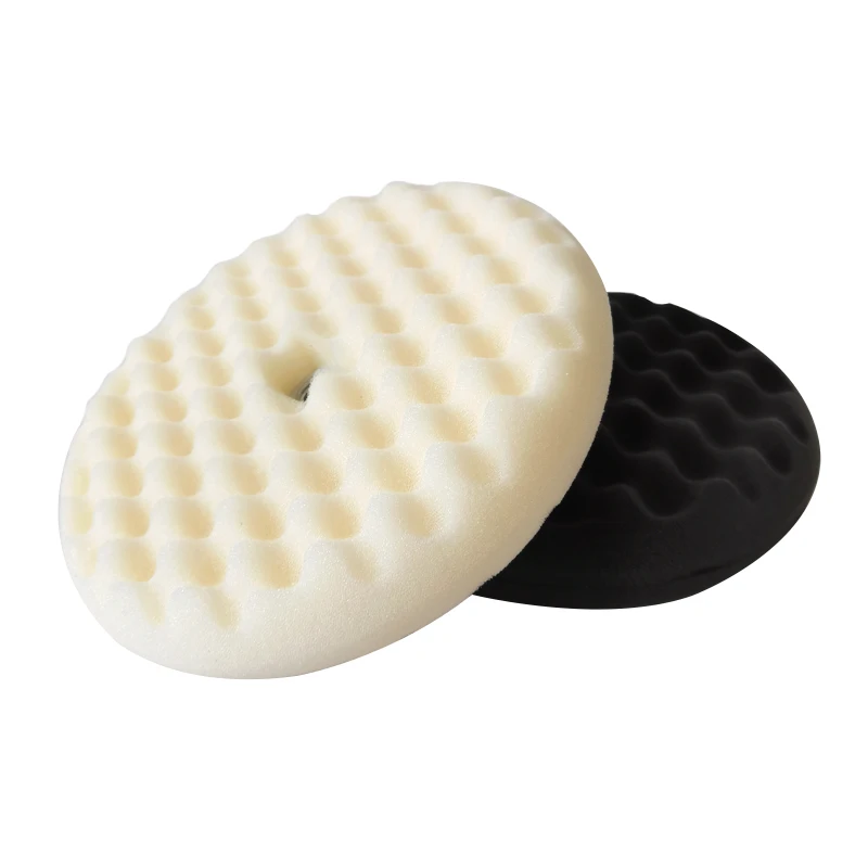 Double-sided Wave Polishing Sponge Wheel 8-inch 5707 White Black 5706 Coarse Wax Car Waxing Sponge Disc