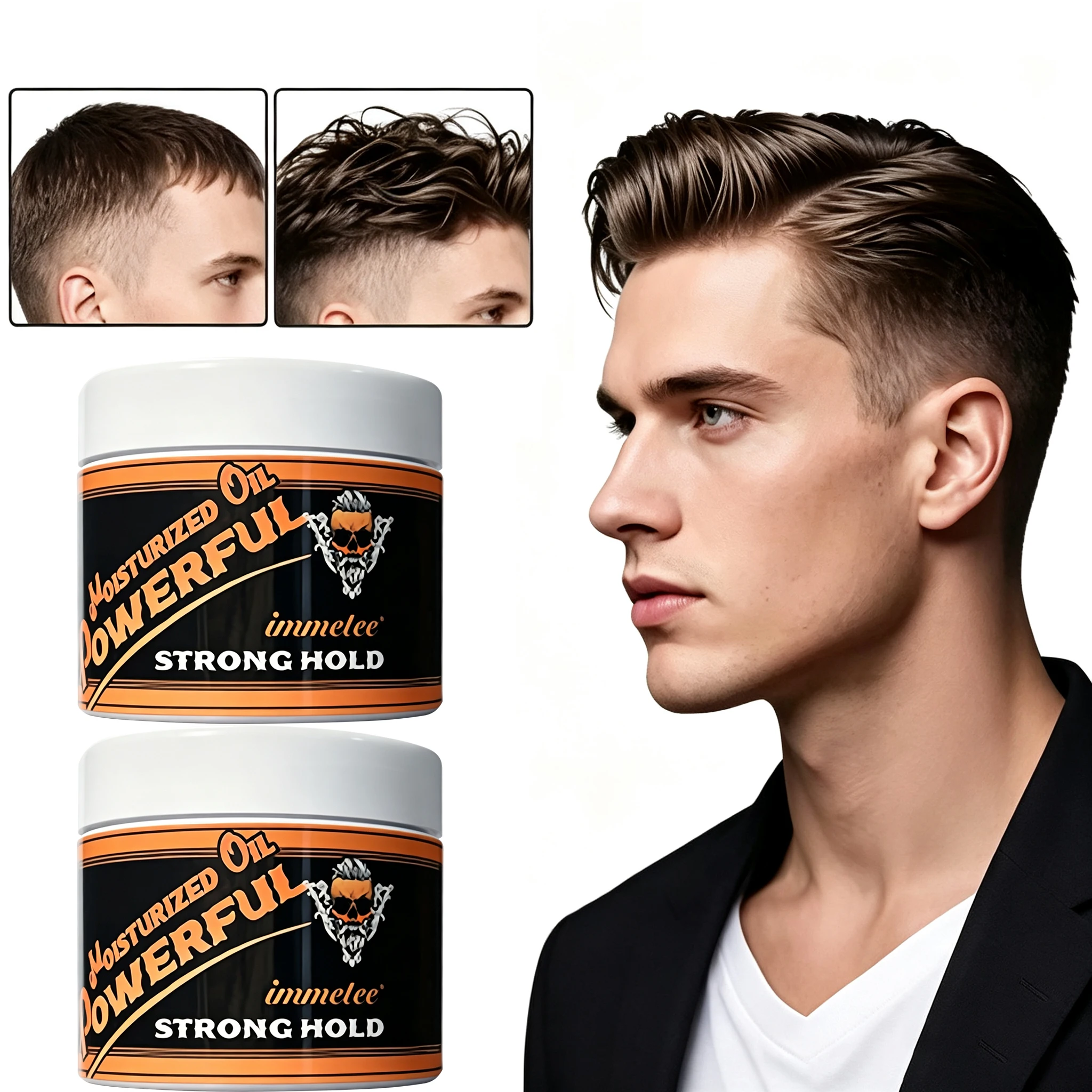 Men's Hair Styling Clay Matte Finish Strong Hold Natural Volume Fluffy Non-greasy Refreshing Lightweight Daily Styling Hair Wax