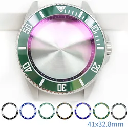 Ceramic Bezel Insert 41x32.8mm Black Blue Replacement Of Watch part For Casio MDV-106 Swordfish Green Luminous pip at 12 Sloping