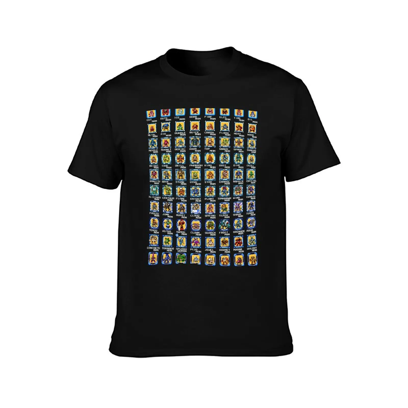 MEGAMAN BOSSES T-Shirt Summer Casual Cotton Tee Oversized Streetwear Tops Vintage Graphic Print Loose Fit Short Sleeve