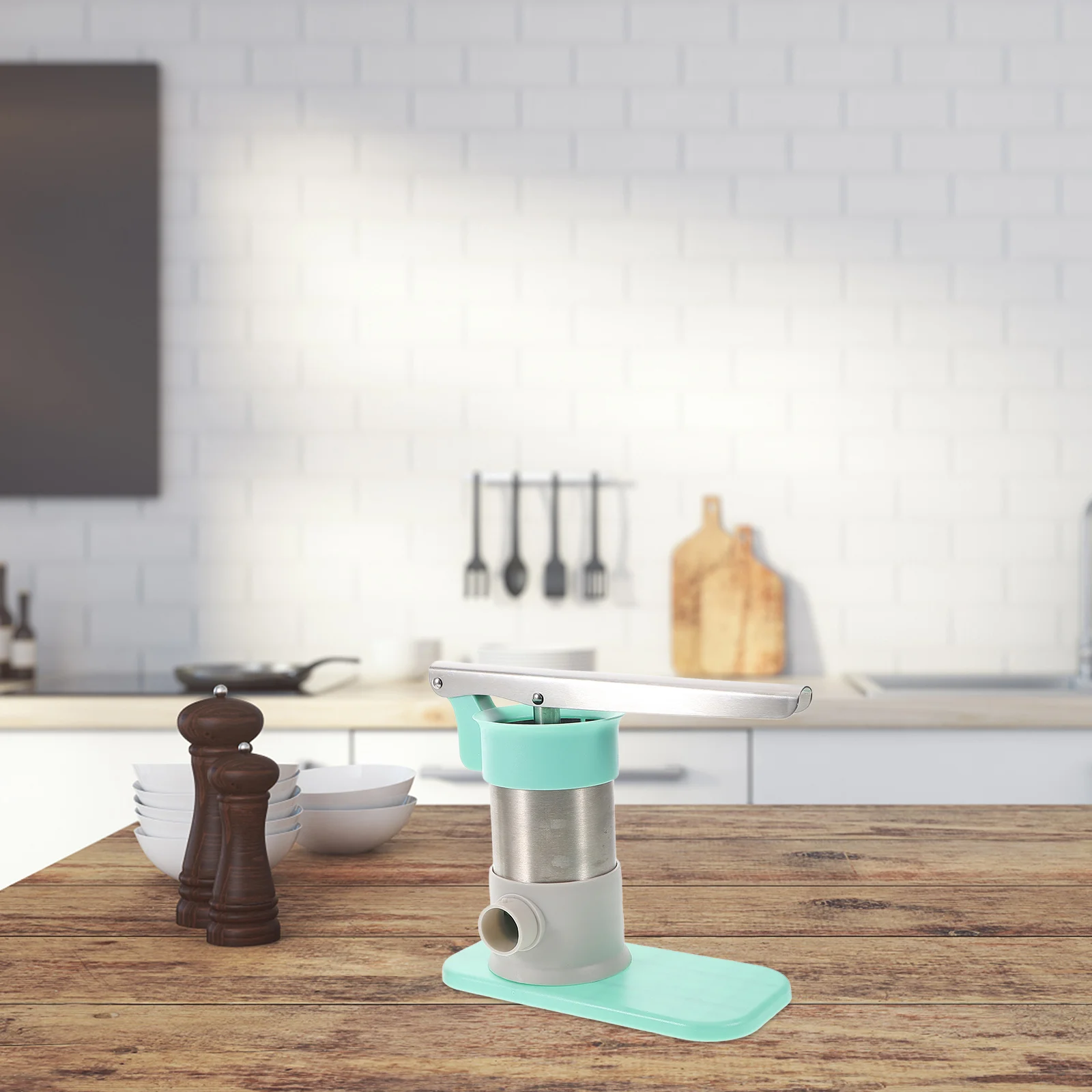 

1 Set Manual With Stainless Steel Stuffing Tubes Vertical Meat Filler For Homemade Making Kitchen Tool Stuffer Machine Handheld