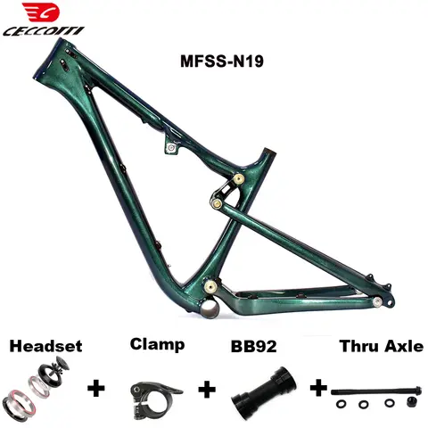 Carbon Frameset for Bike, Boost Bike Framework, Suspensão MTB Frame, Tamanho 16.5 in e Traseira 142mm, 27.5er