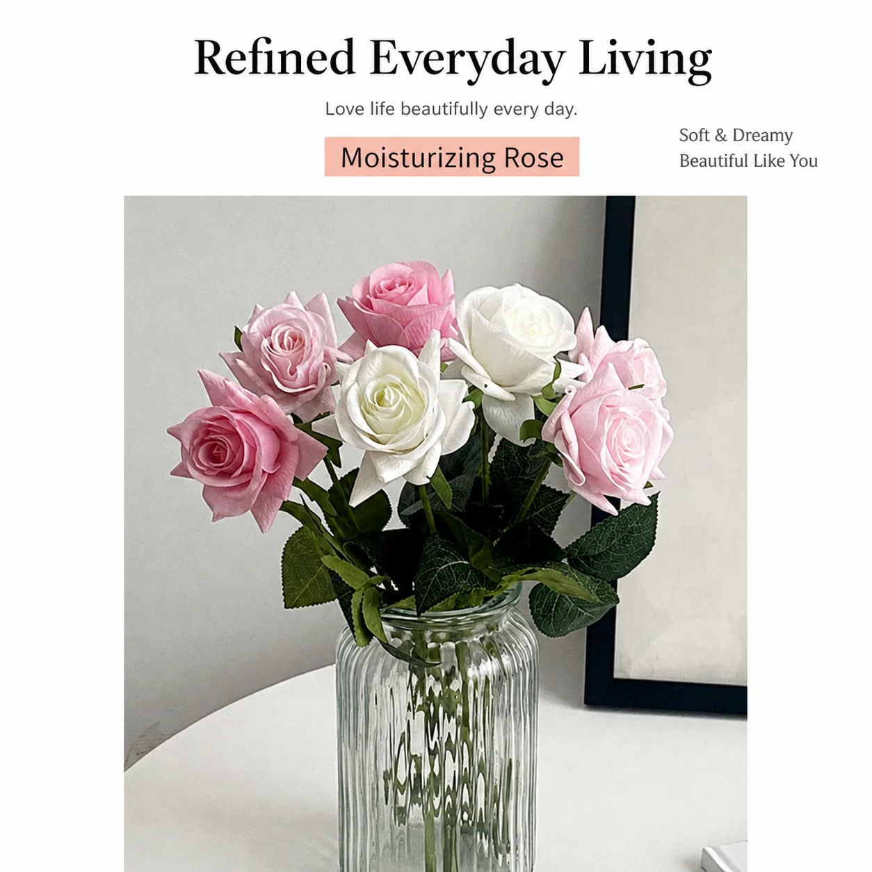 Rose Decoration Moisturizing Fake Rose Flower Artificial Rose Bouquet Natural Artificial Flower For Living Room Photography Prop