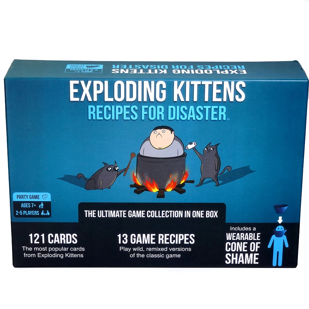 Exploding Kittens Recipes for Disaster Deluxe Russian Roulette Card Game Set Family Friendly Party Games Board Game