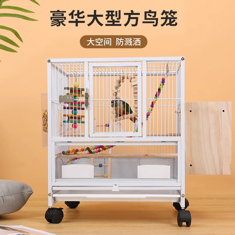 

Multi-layer bird cage, parrot cage, large black phoenix, tiger skin, peony, large parrot special splash-proof luxury villa