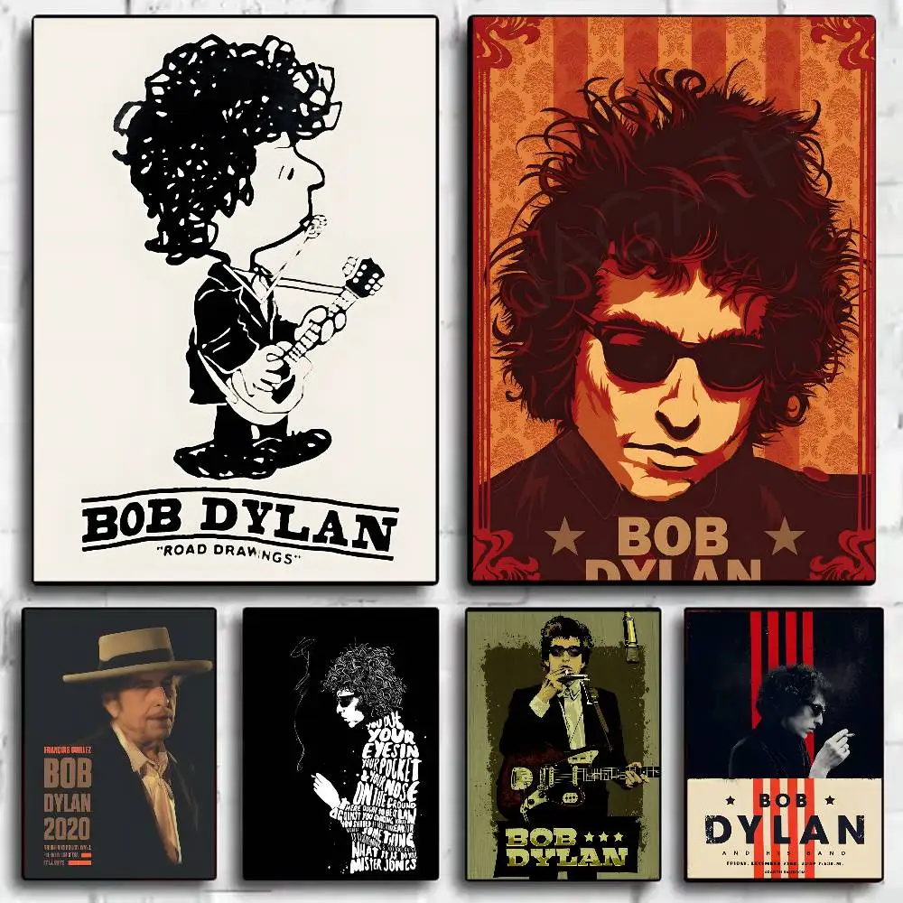 Bob Dylan Band Poster HD Art Sticky Wall Waterproof Home Living Room Bedroom Bar Aesthetic Decoration