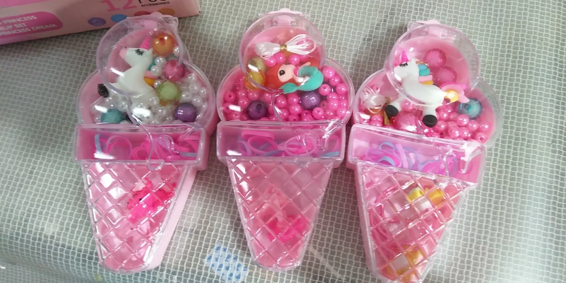 DIY Play House Beading Brinquedos para meninas, colar de sereia unicórnio, pulseira artesanal, caixa de jóias, presentes de aniversário infantil