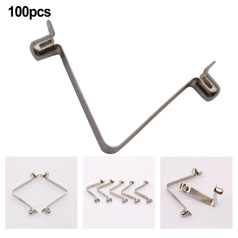 100pcs Spring Clips Locking Tube Pin Push Clip V-shaped Spring Clip Tube Positioning Bayonet For Tent Pole Kayak Paddle 6mm