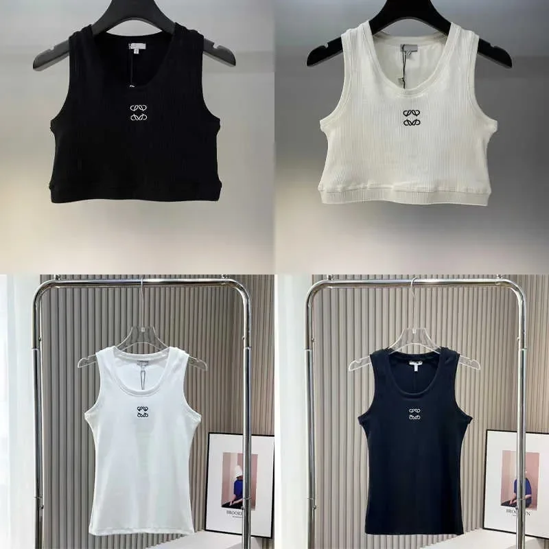

LANGMAOWomen Knits Tank Top Designer Embroidery Vest Sleeveless Breathable Knitted Pullover Tanks Womens Vest Knitted Pullover C