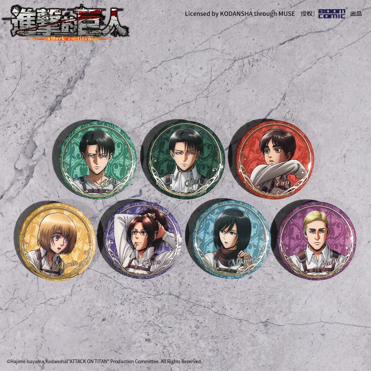 Original Attack on Titan Season 3 Stand Up Badges Pins Levi Eren Anime Peripheral Acg Ornament Goods Collect Toys Boys Gift view 6