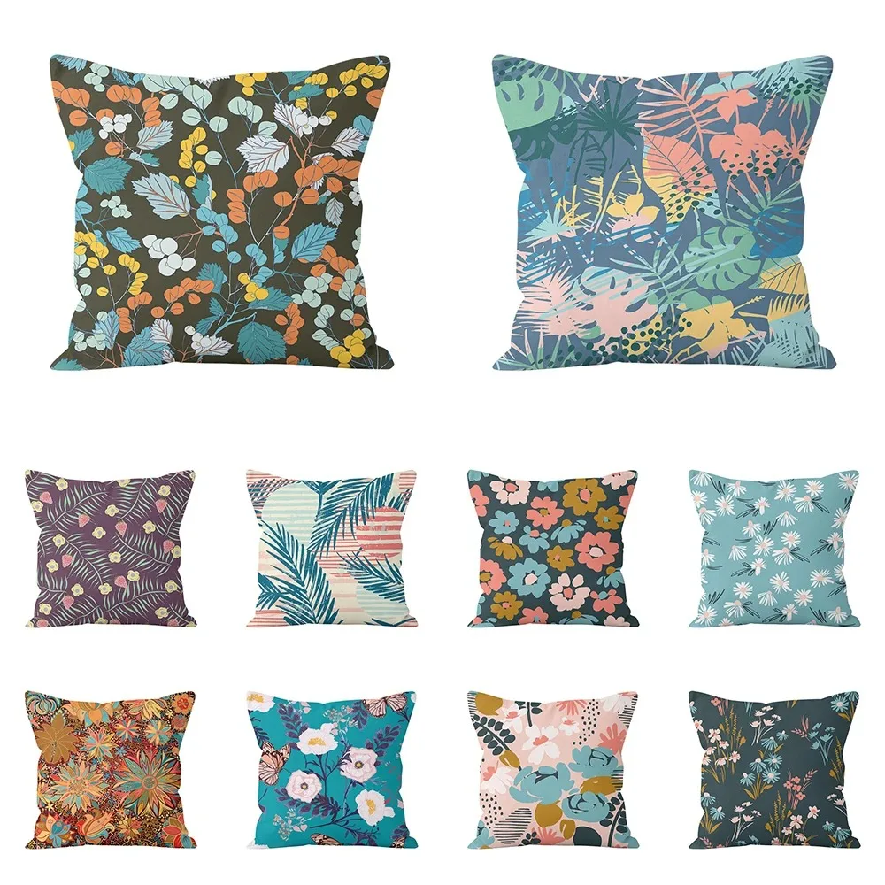 

Living Room Office Home Pillowcase Floral Plant Print Pattern Pillowcase Car Ornaments