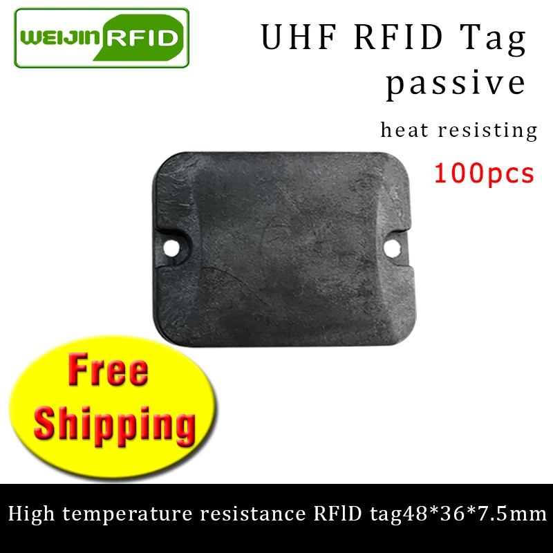 UHF RFID 고온 저항 금속 태그, 내열성 스마트 카드 패시브 RFID 태그, 6c, 48*36mm * 7.5mm * 100 개, 무료 배송