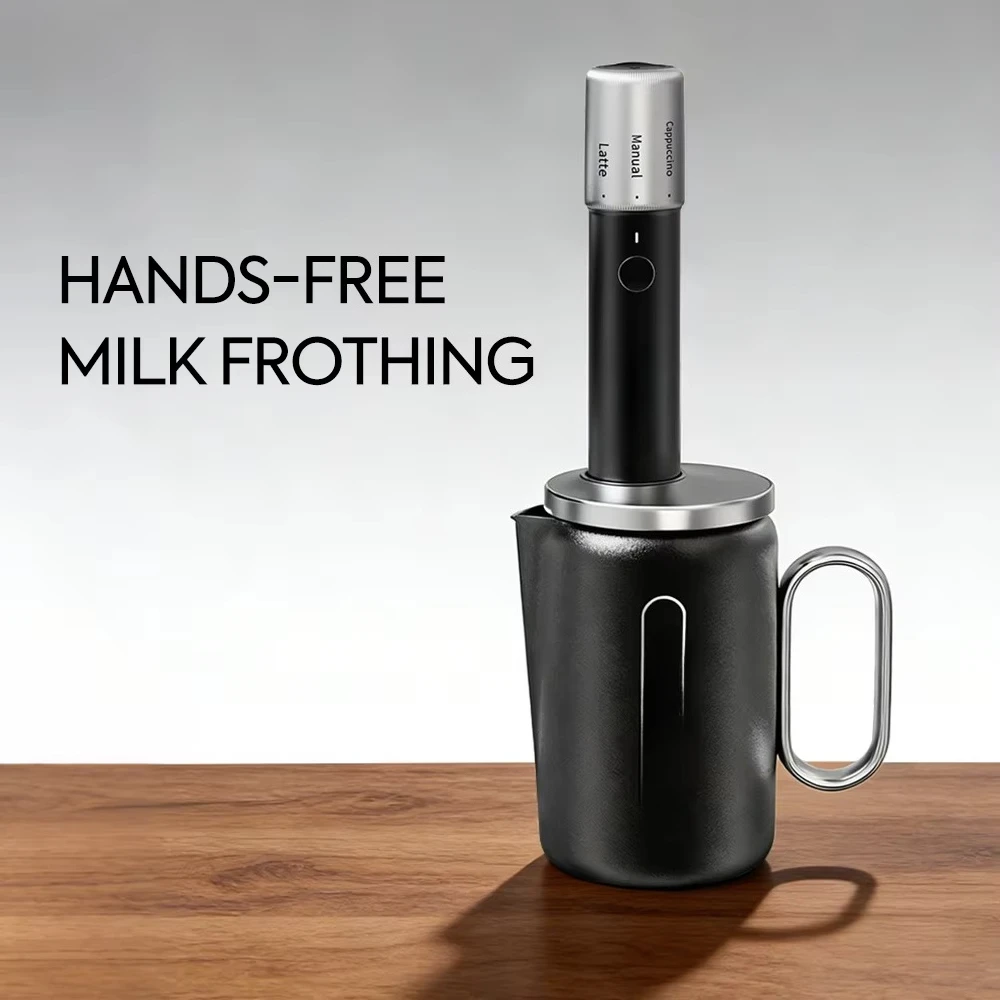 

Splash-proof 3 professional speed modes, rechargeable coffee frother, with dual coil stirrer
